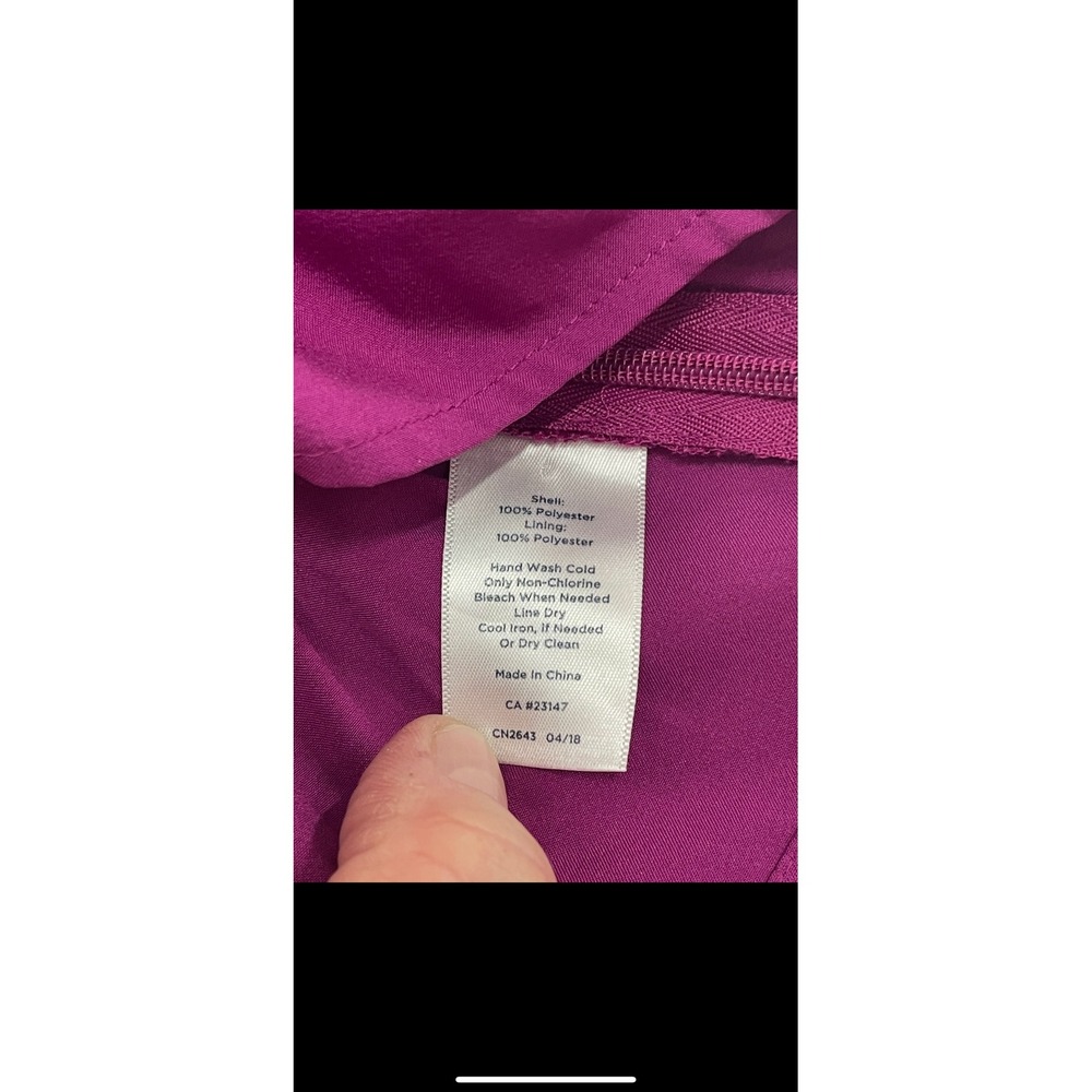 RSVP by Talbots women's Lace Top Magenta Floral 3/4 Sleeve Scalloped Hem Sz L - Picture 9 of 16